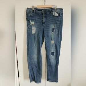 Love & Legend Distressed Skinny Jeans 16 Paint Speckle Stretch